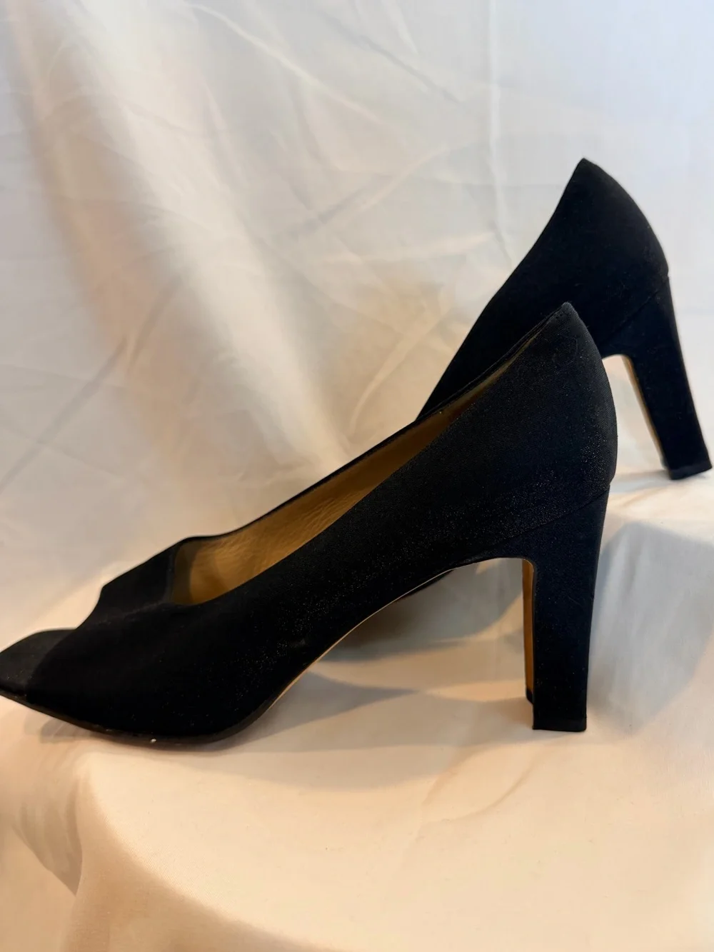 Vaneli Black Fabric Peep Toe Dress Pumps Heels Size 11